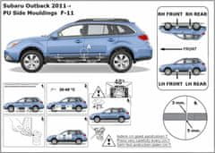 Rider Ochranné boční lišty na dveře, Subaru Outback IV, 2009-2014