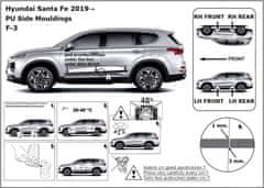 Rider Ochranné boční lišty na dveře, Hyundai Santa Fe IV, 2018-
