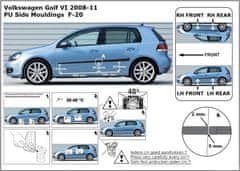 Rider Ochranné boční lišty na dveře, VW Golf VI, 2008-2012