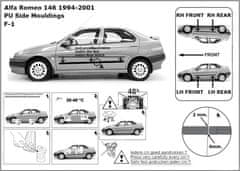 Rider Ochranné boční lišty na dveře, Alfa Romeo 146, 1994-2000, 5 dveř.