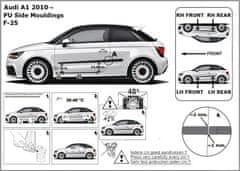 Rider Ochranné boční lišty na dveře, Audi A1, 2010-2018