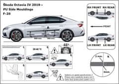 Rider Ochranné boční lišty na dveře, Škoda Octavia IV, 2019- , Hatchback