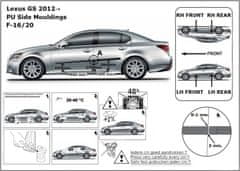 Rider Ochranné boční lišty na dveře, Lexus GS IV, 2012-2020