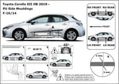 Rider Ochranné boční lišty na dveře, Toyota Corolla XII, E21, 2018- , Hatchback