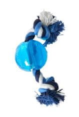 Buster Hračka pes Strong Ball s provazem sv. modrá, S