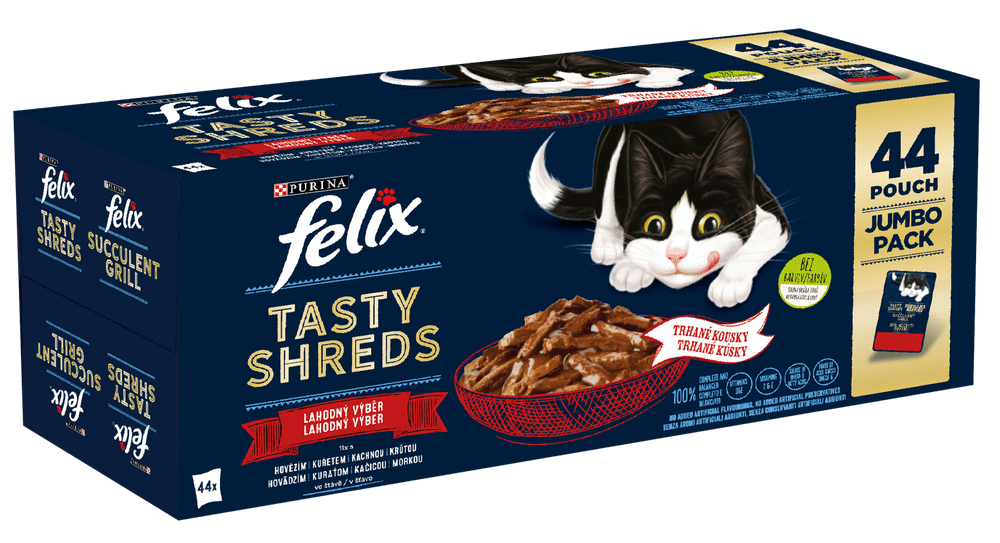 Felix FANTASTIC Tasty Shreds multipack lahodný výběr ve šťávě 44×80 g