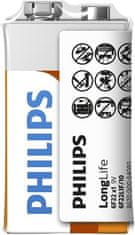Philips Baterie 6F22L1F/10 LongLife 9V 1-foil w/ sticker