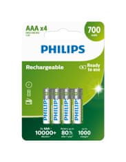 Philips Baterie R03B4A70/10 nabíjecí AAA 700 mAh 4ks