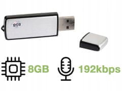 Verk 06254 Mini diktafon v USB klíči 8 GB