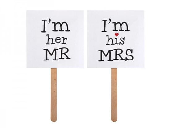 Paris Dekorace Kartičky I´m his MRS +I´m her MR