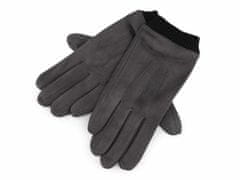 Kraftika 1pár (vel. xl) šedá pánské rukavice s nápletem