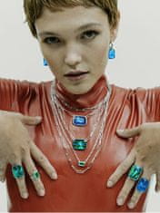 Preciosa Luxusní ocelový prsten s ručně mačkaným kamenem českého křišťálu Preciosa Ocean Emerald 7446 66 (Obvod 57 mm)