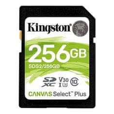 Kingston Paměťová karta SDXC Canvas Select Plus 256 GB, U3 V30 CL10 100 MB/s