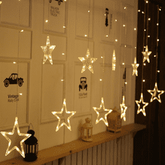 Another-Label Osvětlení Vánočního Stromku Vánoční Světla Hvězdné Hvězdy Girlanda 138 Led, 12 Hvězd , IP20, 2 x 1 m Vánoce 
