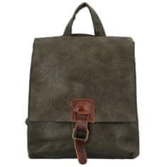 Paolo Bags Městský stylový koženkový batoh Enjoy, vojenská zelená