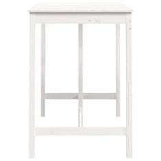 shumee Barový stolek bílý 140 x 80 x 110 cm masivní borové dřevo