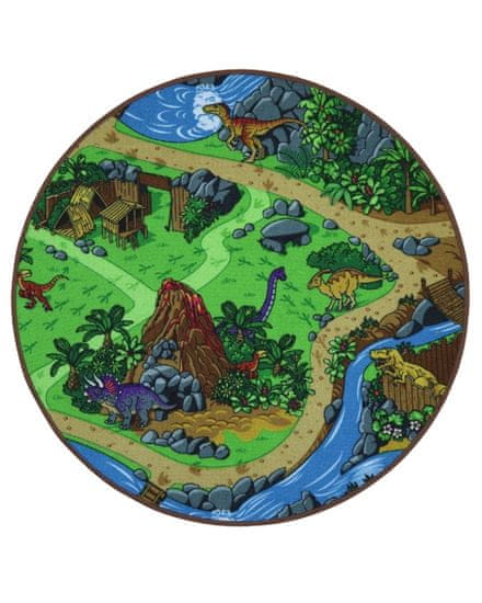 Vopi Dětský kusový koberec Dino kruh