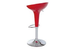 Autronic Barová židle Barová židle, červený plast, chromová podnož, výškově nastavitelná (AUB-9002 RED)