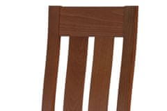 Autronic Dřevěná jídelní židle Jídelní židle, masiv buk, barva třešeň, látkový béžový potah (BC-2602 TR3)