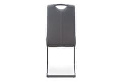 Autronic Moderní jídelní židle Jídelní židle, potah šedá ekokůže, kovová pohupová podnož, šedý lak (DCL-613 GREY)