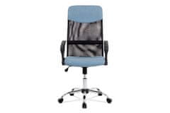 Autronic Kancelářská židle Kancelářská židle, houpací mech., modrá látka + černá MESH, kovový kříž (KA-E301 BLUE)