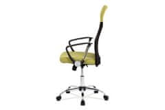 Autronic Kancelářská židle Kancelářská židle, houpací mech., zelená látka + černá MESH, kovový kříž (KA-E301 GRN)