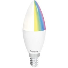 Hama Chytrá žárovka SMART WiFi LED E14, 5, 5 W, RGBW, stmívatelná