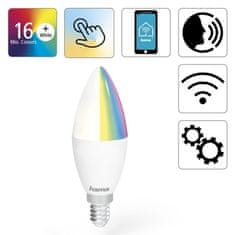 Hama Chytrá žárovka SMART WiFi LED E14, 5, 5 W, RGBW, stmívatelná