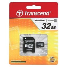 Transcend Paměťová karta MicroSDHC 32GB Class4+ adapter