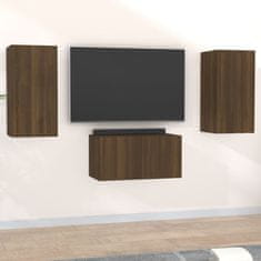 Greatstore 3dílný set TV skříněk hnědý dub kompozitní dřevo