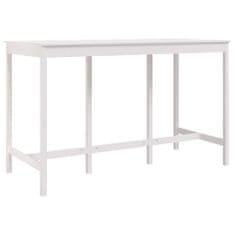 shumee Barový stolek bílý 180 x 80 x 110 cm masivní borové dřevo