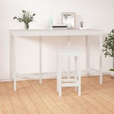 shumee Barový stolek bílý 180 x 80 x 110 cm masivní borové dřevo