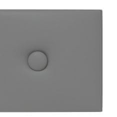 Vidaxl Nástěnné panely 12 ks šedé 60 x 15 cm umělá kůže 1,08 m²