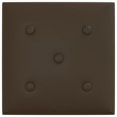 Greatstore Nástěnné panely 12 ks hnědé 30 x 30 cm umělá kůže 1,08 m²