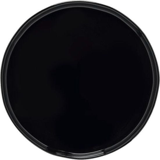 Costa Nova Talíř dezertní Laguna 21 cm, černý, vyvýšený okraj, 6x