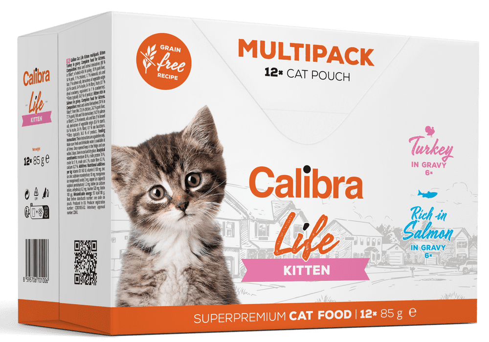 Levně Calibra Cat Life pouch Kitten Multipack 12×85 g