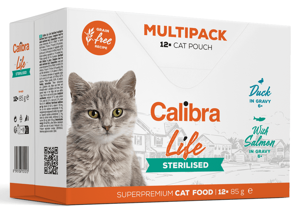Levně Calibra Cat Life pouch Sterilised Multipack 12×85 g