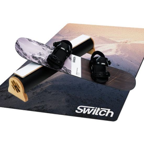 Switch Boards Trampoline Board 110cm PRO + Vázání + Překážka + Podložka - trampolínová deska jako snowboardu pro učení triků na trampolíně, dno s pěnou EVA 4mm