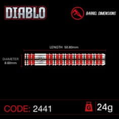 Winmau Šipky Steel Diablo - Parallel - 24g