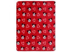 sarcia.eu Mickey Disney Mouse vánoční deka / přehoz červený, hřejivý, příjemný 120x150cm, OEKO-TEX 