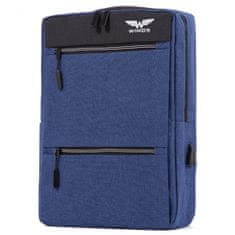 Wings Městský a turistický batoh s USB, modrý