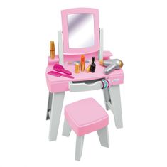 Ecoiffier ECOIFFIER Růžový toaletní stolek Zrcadlo + příslušenství