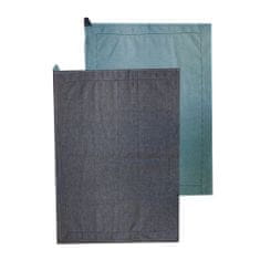 Home Elements  Utěrka z recyklované bavlny 2 ks, 50 x 70 cm, Modrá