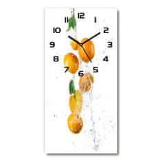 Wallmuralia Moderní hodiny nástěnné Pomeranče bílé 30x60 cm