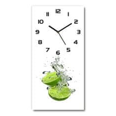 Wallmuralia Moderní hodiny nástěnné Limetky bílé 30x60 cm