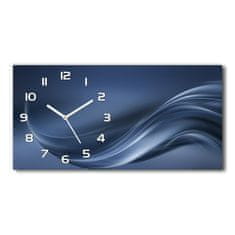 Wallmuralia Moderní skleněné hodiny na stěnu Šedá vlna bílé 60x30 cm