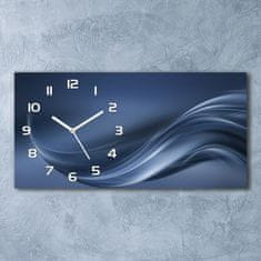 Wallmuralia Moderní skleněné hodiny na stěnu Šedá vlna bílé 60x30 cm