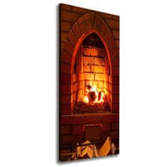 Wallmuralia Vertikální Foto obraz na plátně Oheň v krbu 50x125 cm
