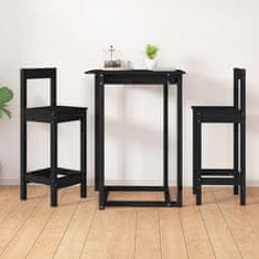 shumee Barové židle 2 ks černé 40 x 41,5 x 112 cm masivní borové dřevo