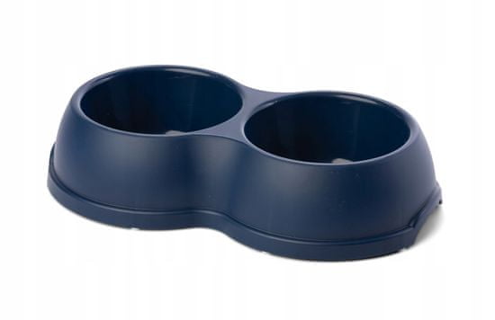 Hobby Dvojitá miska pro psy tmavě modrá plastová 0,5 l